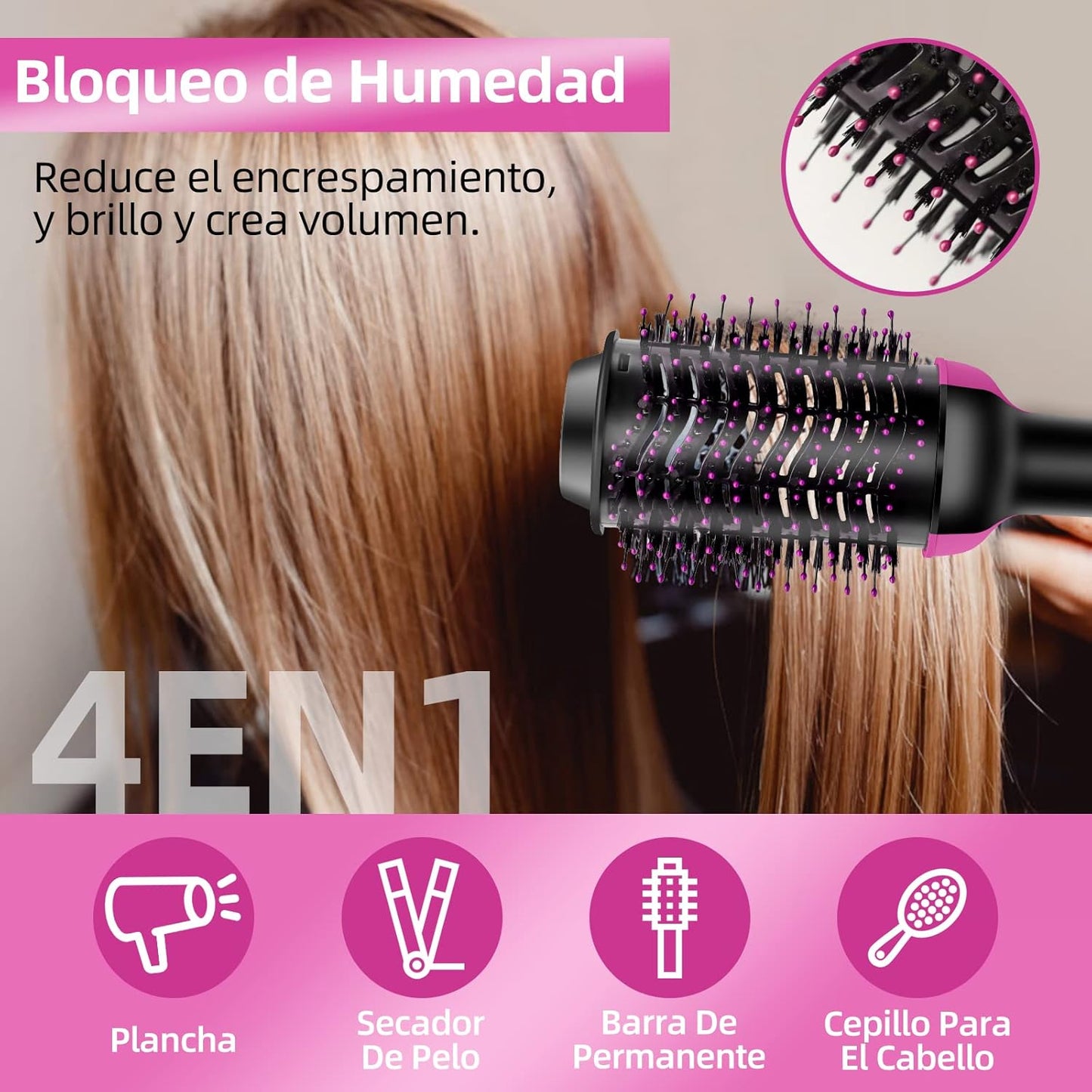 Cepillo secador 3 en 1, Cabello seco y planchado menos de 10 minutos✅+¡ENVÍO GRATIS!🚚