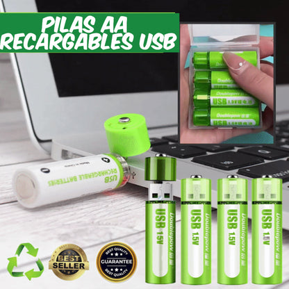 PILAS RECARGABLES USB🔋💯