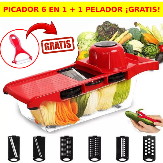 Picador multifuncional 6 en 1🍅 + 1 pelador ¡GRATIS!🎁